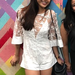 White lace romper